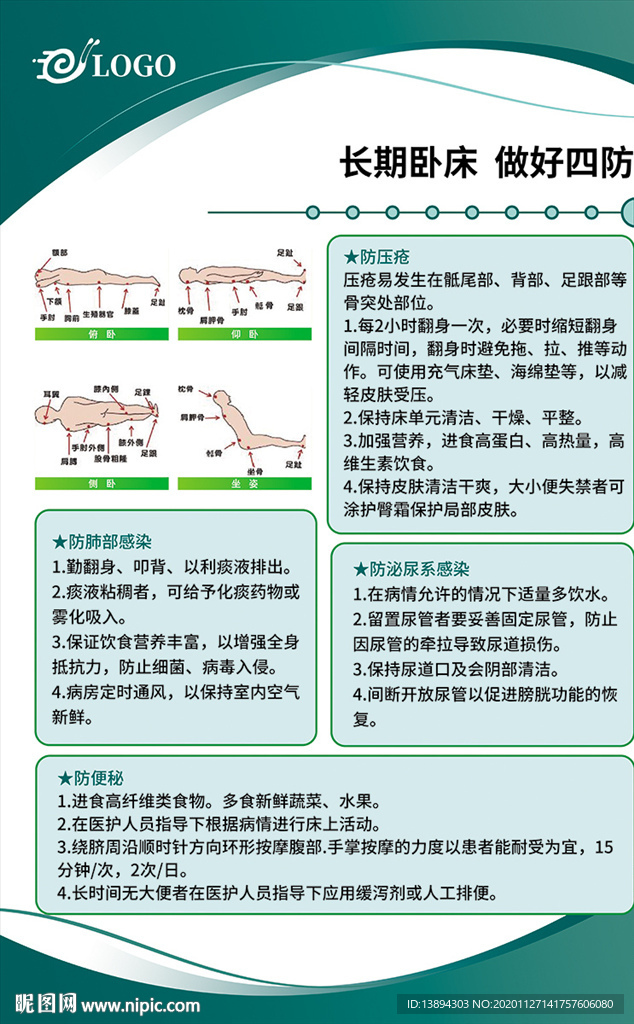 长期卧床 做好四防