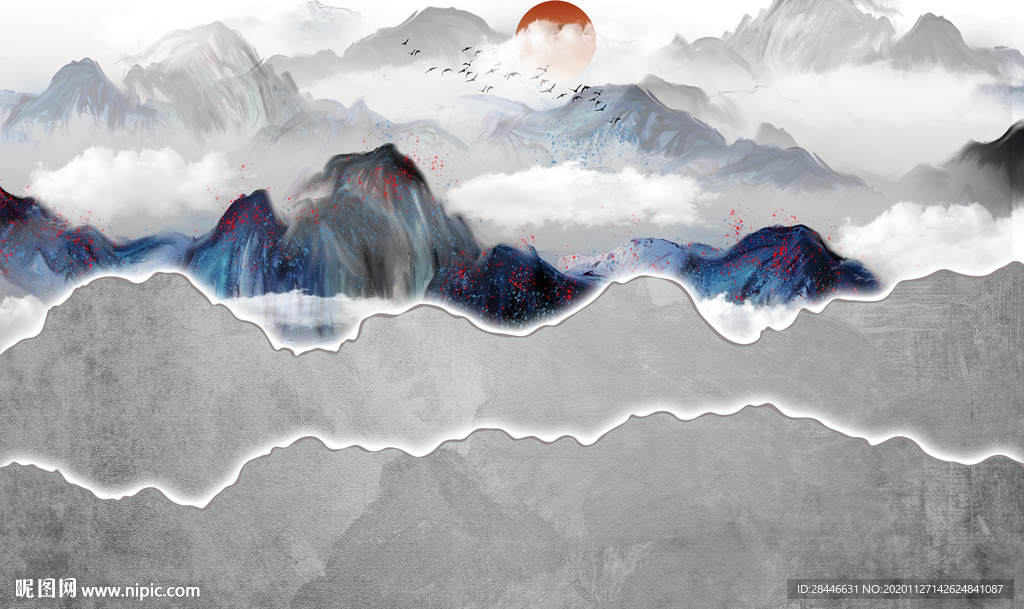 轻奢新中式组合背景墙