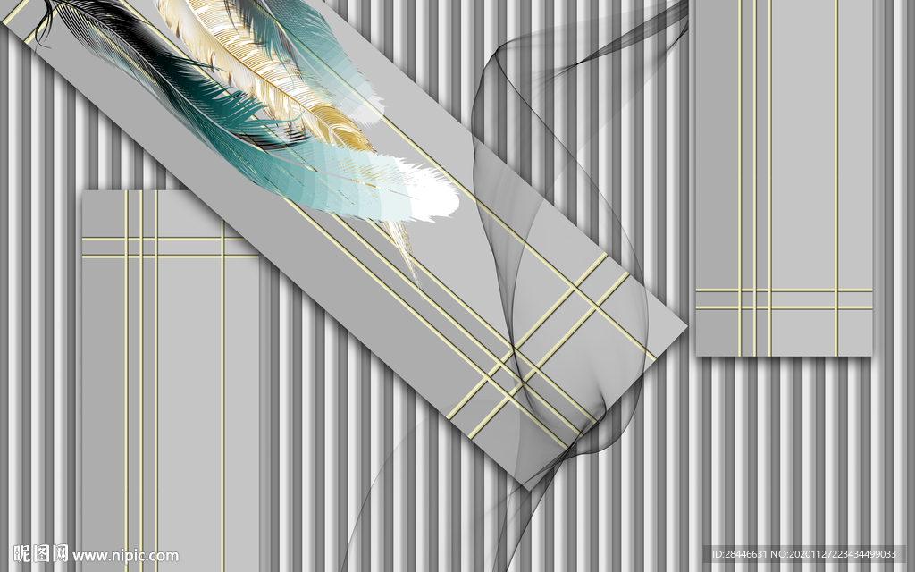 轻奢组合背景墙