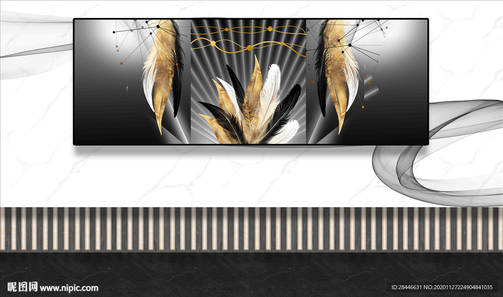 轻奢组合背景墙