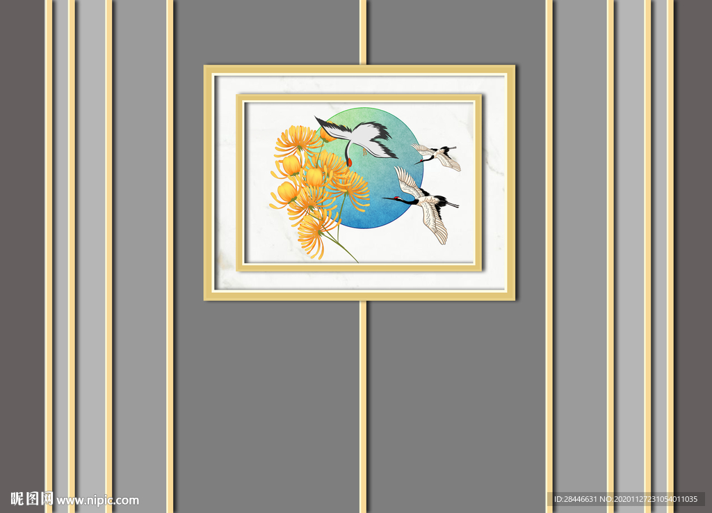 轻奢新中式组合背景墙