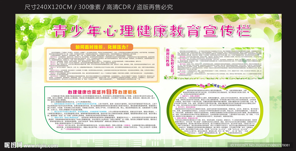 青少年心理健康教育宣传栏