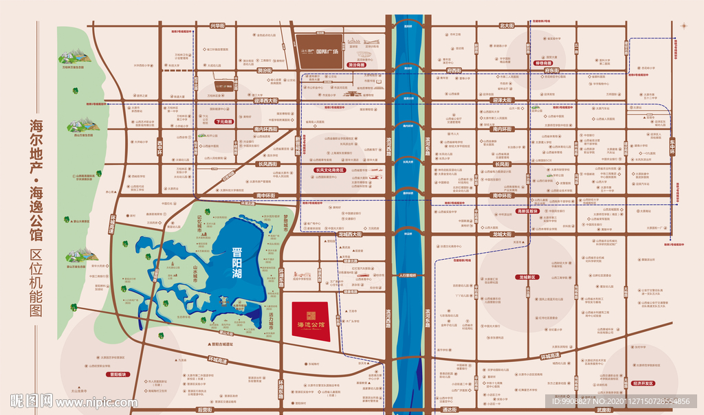 太原市晋阳湖片区地产项目区位图