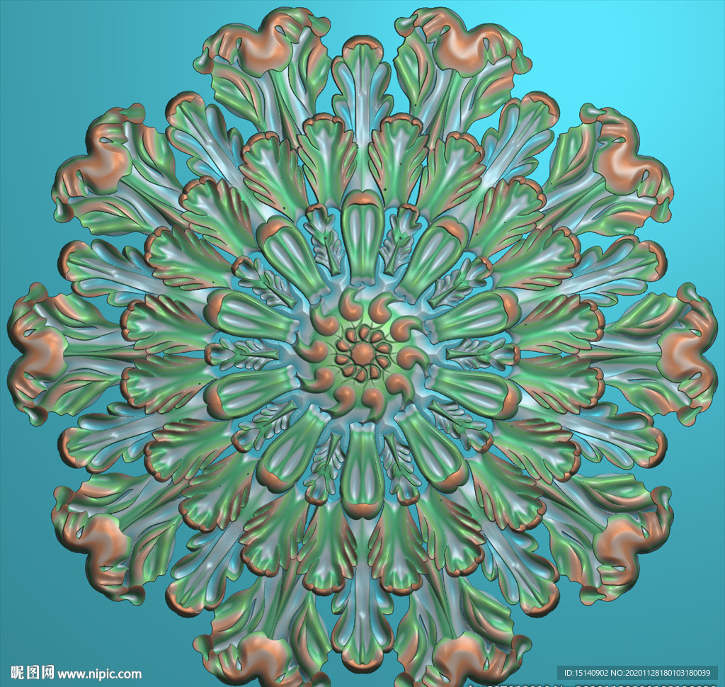 精雕图  欧式花  圆形雕花