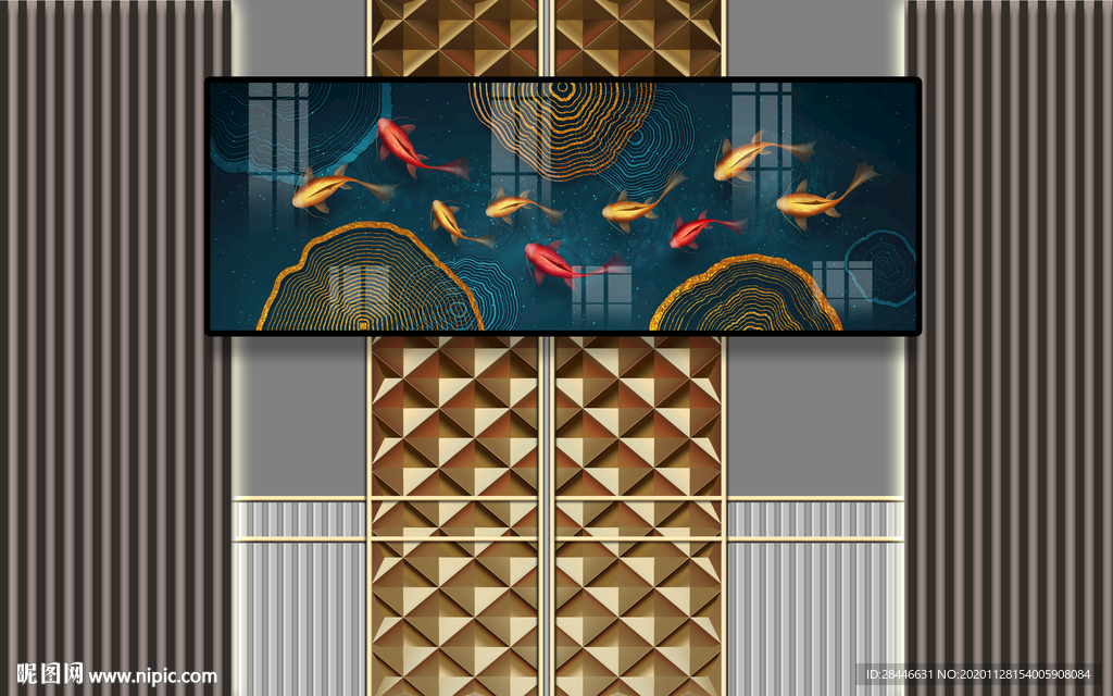 轻奢新中式组合背景墙