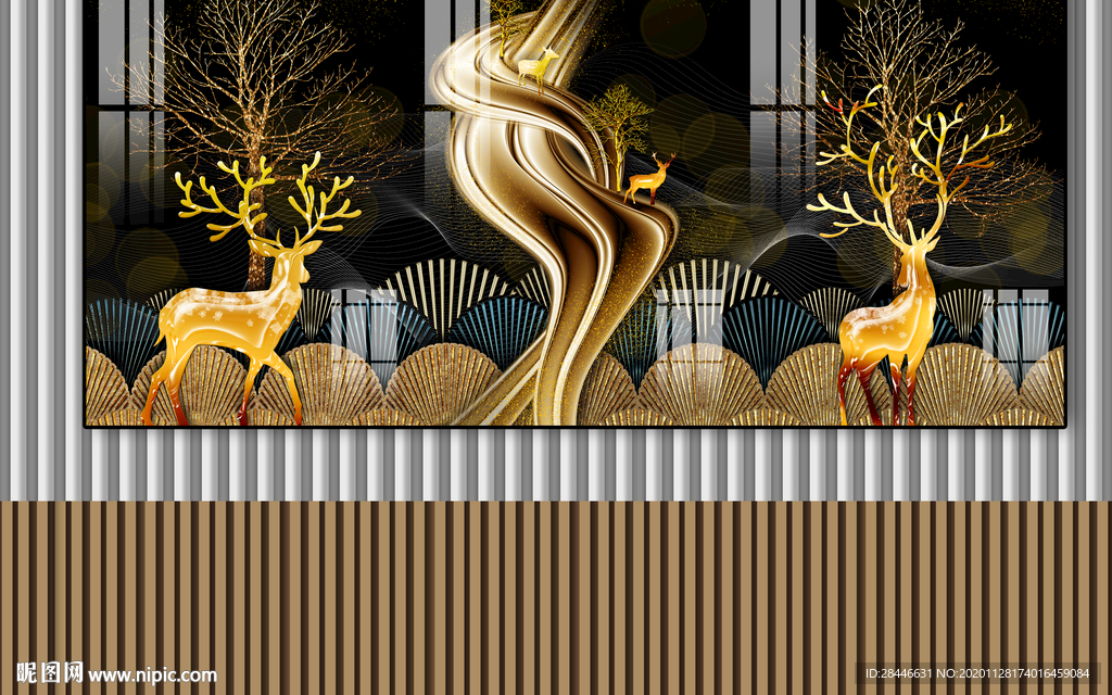 轻奢新中式组合背景墙