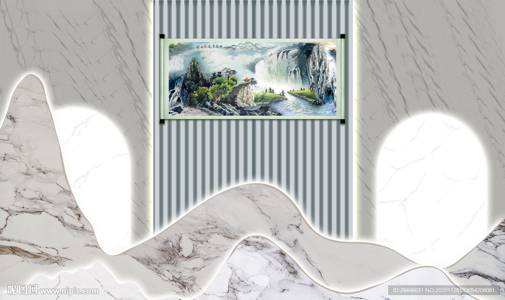 轻奢新中式组合背景墙