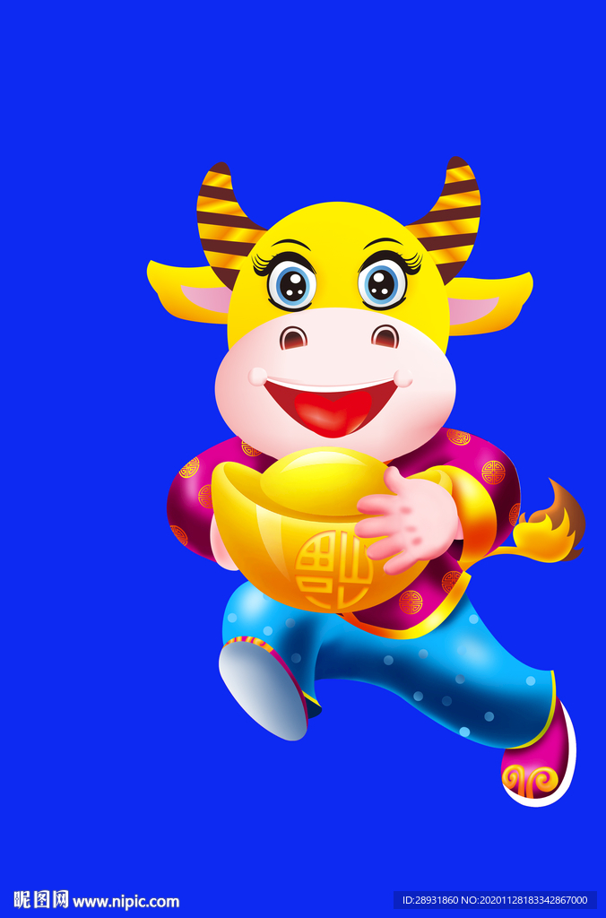 卡通牛牛年牛年门画牛年门贴