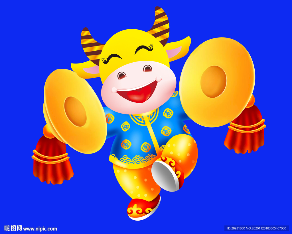 牛年门画牛年门贴卡通牛