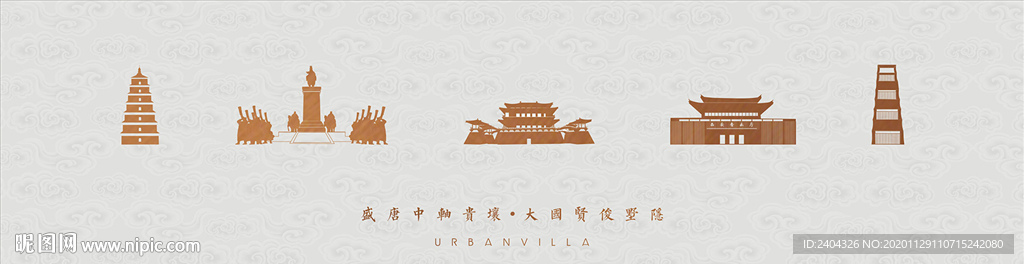 曲江中轴建筑剪影
