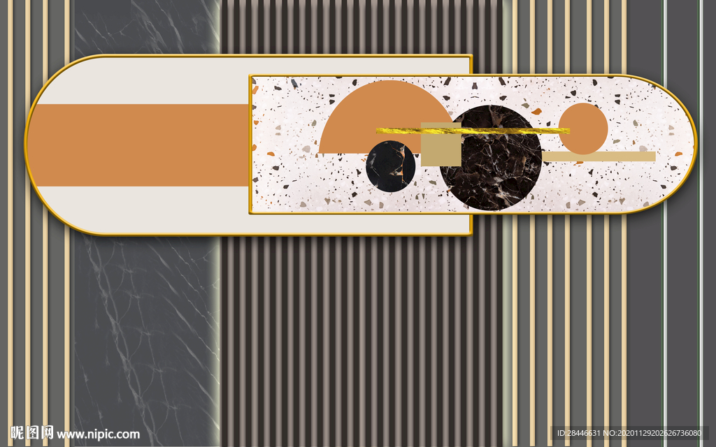 轻奢组合背景墙