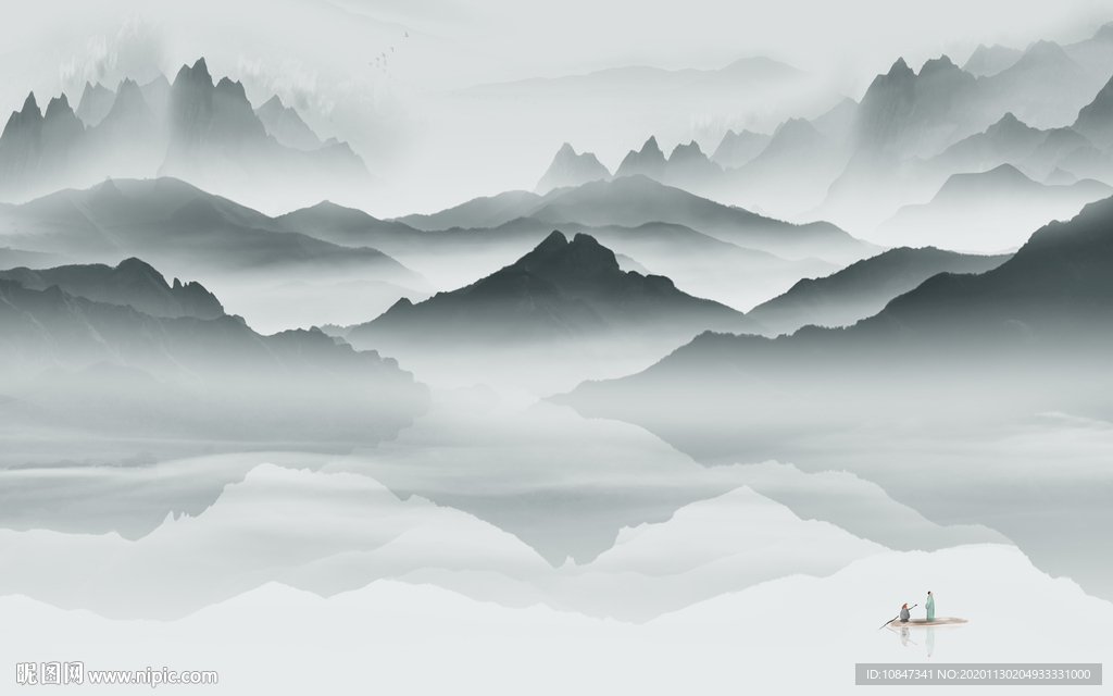 新中式现代新山水画 TIF分层