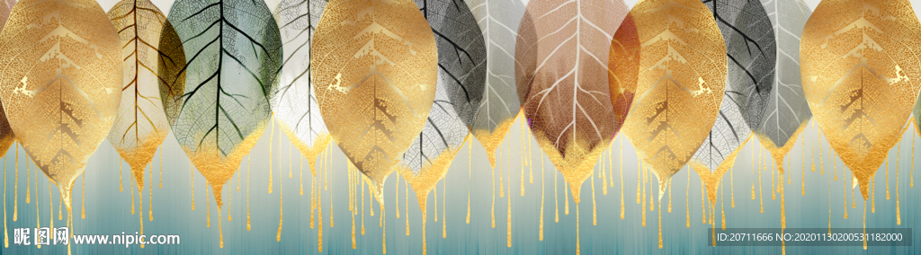 叶子床头画风景画