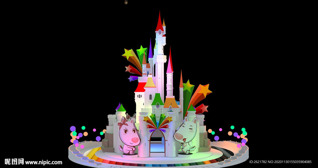 商场中庭城堡美陈儿童美陈打卡点