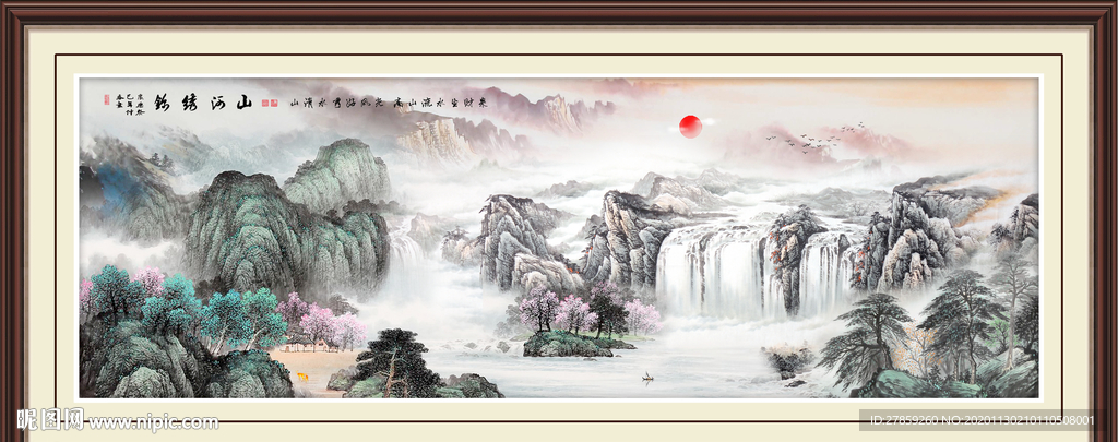 山水画水墨山水画意境山水画