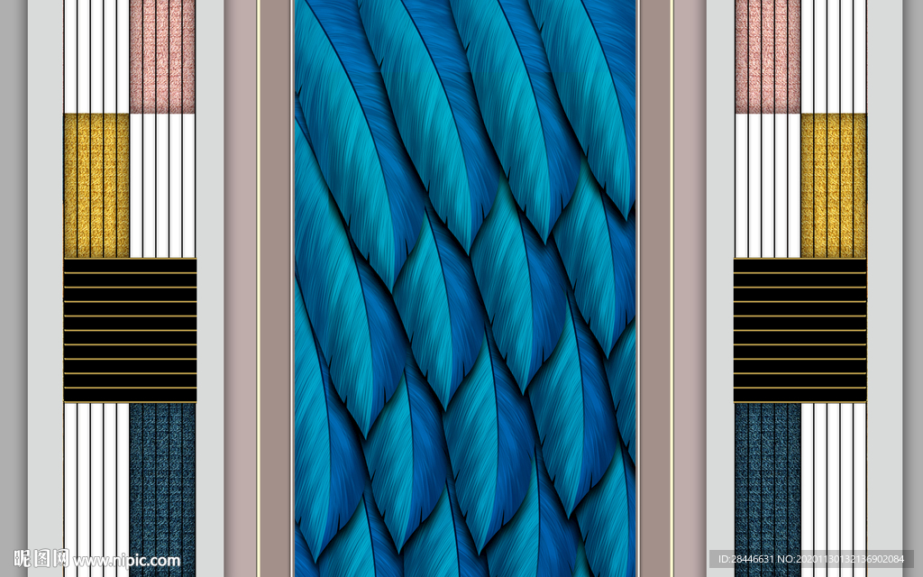 轻奢组合背景墙