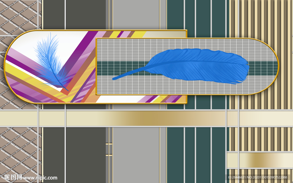 轻奢组合背景墙