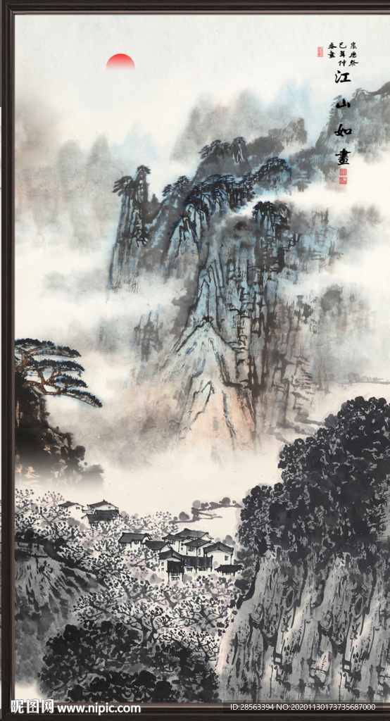 山水画水墨山水画意境山水画