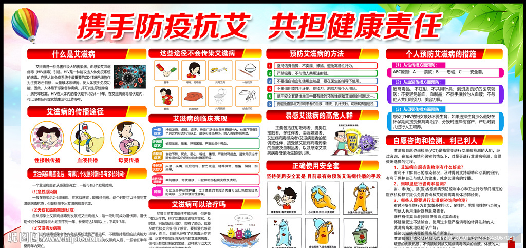 预防艾滋病宣传栏