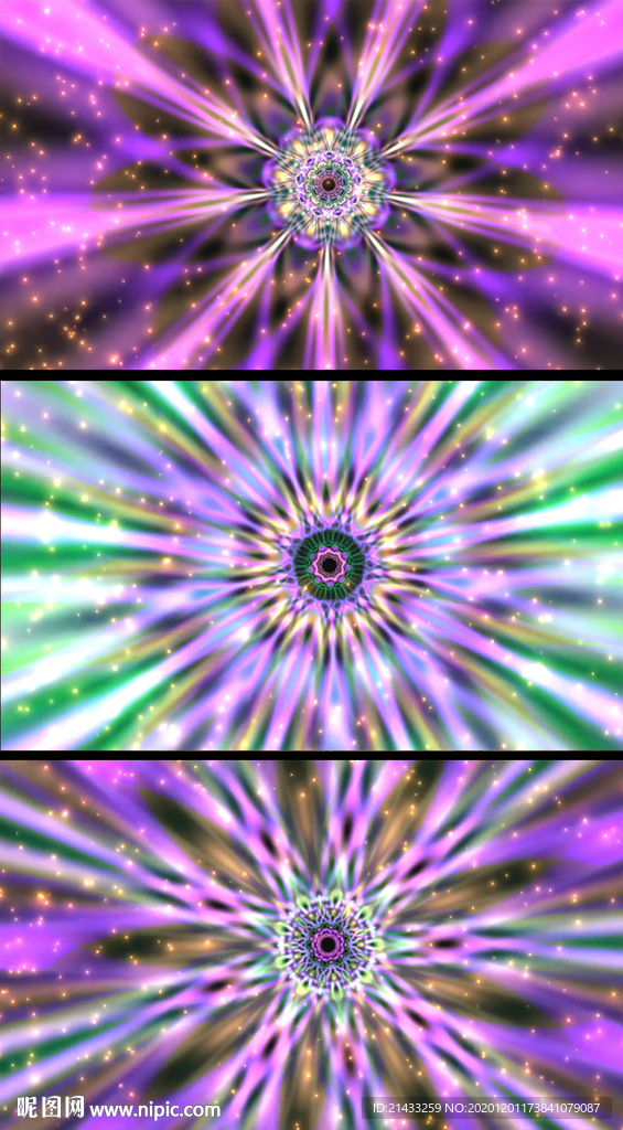 魔幻万花筒动感光圈背景视频