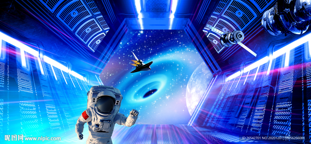 太空舱空间站宇宙星空