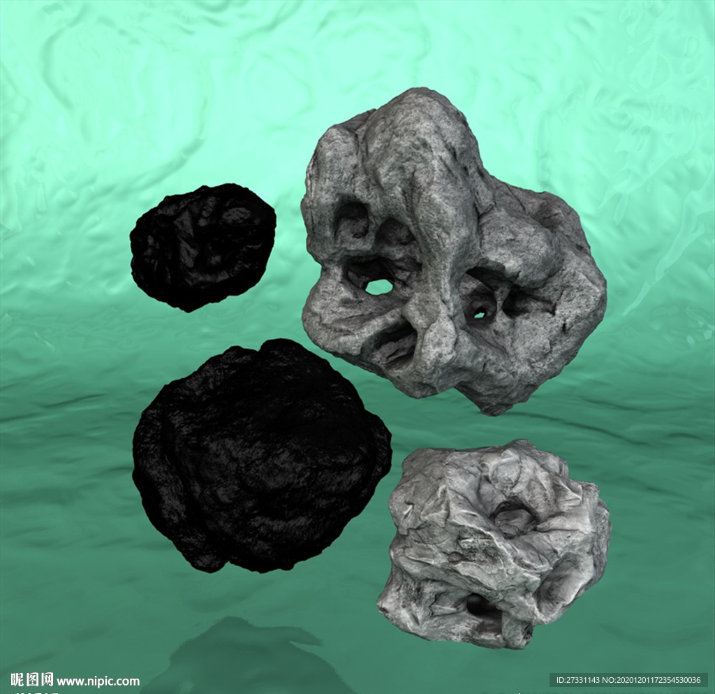 陨石模型 C4D模型 宇宙行星