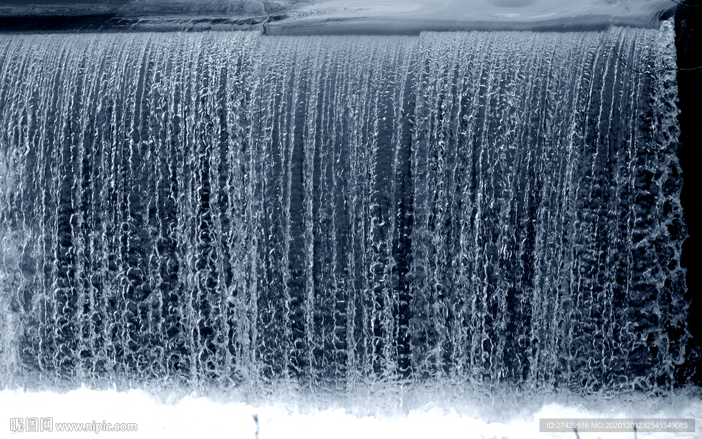 高清瀑布流水生财意境装饰画壁画