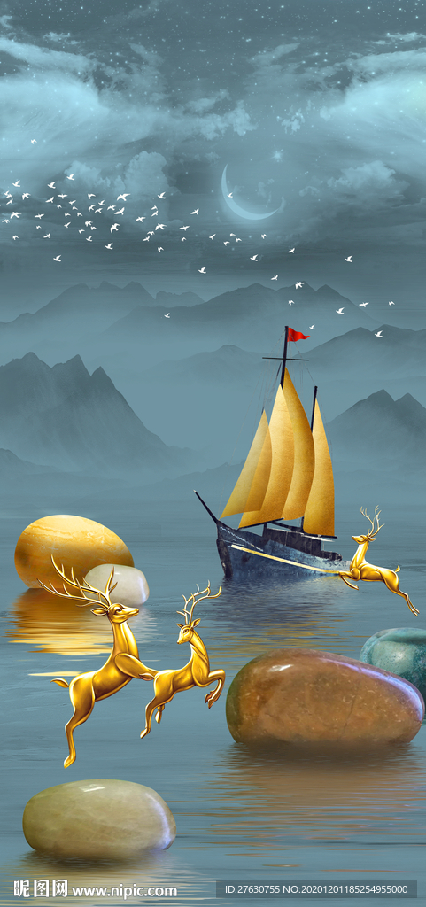 新中式玄关装饰画