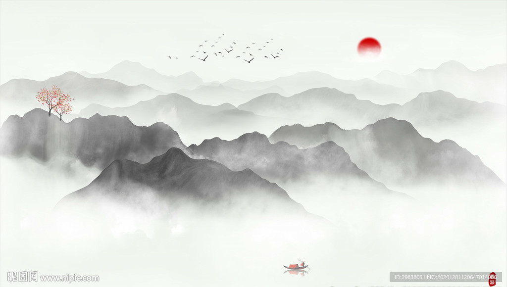 山水画禅意山水意境山水