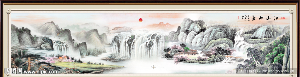 山水画水墨山水画意境山水画