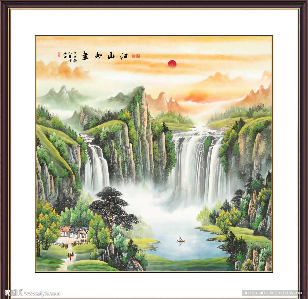 山水画水墨山水画意境山水画