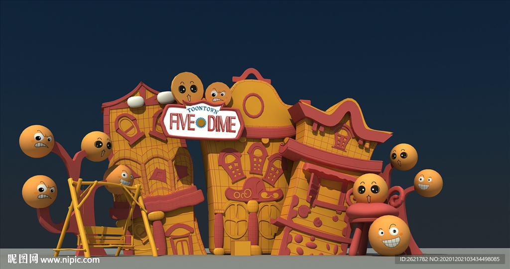 卡通樱桃商业美陈DP万圣节