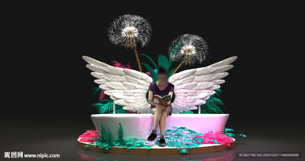 地产休息座椅网红打卡点翅膀高端