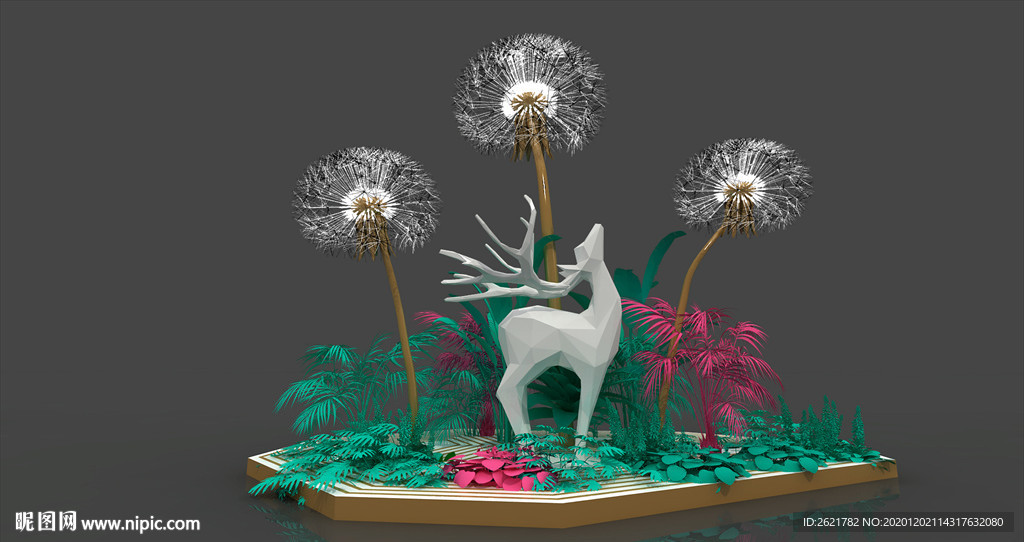 网红打卡点蒲公英商业地产美陈