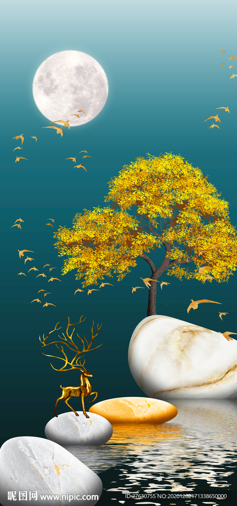 新中式麋鹿玄关