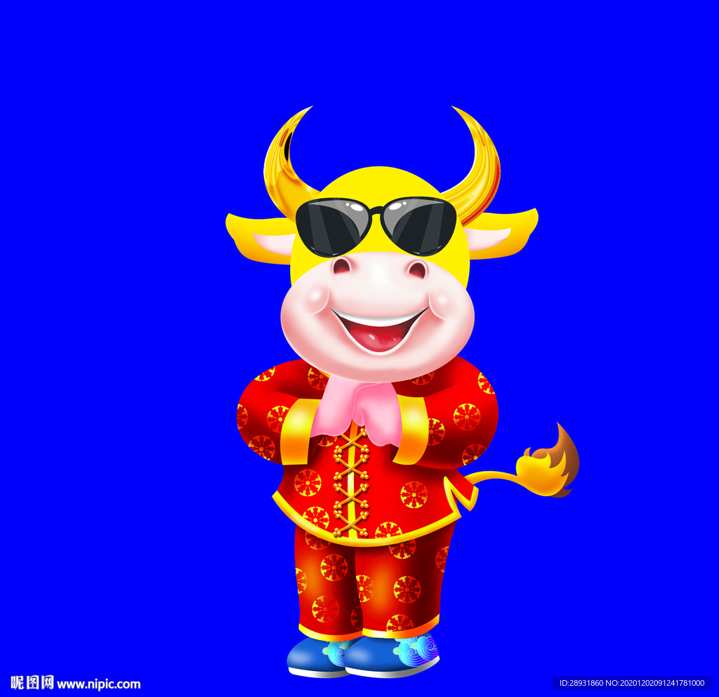 卡通牛牛年门画牛年门贴
