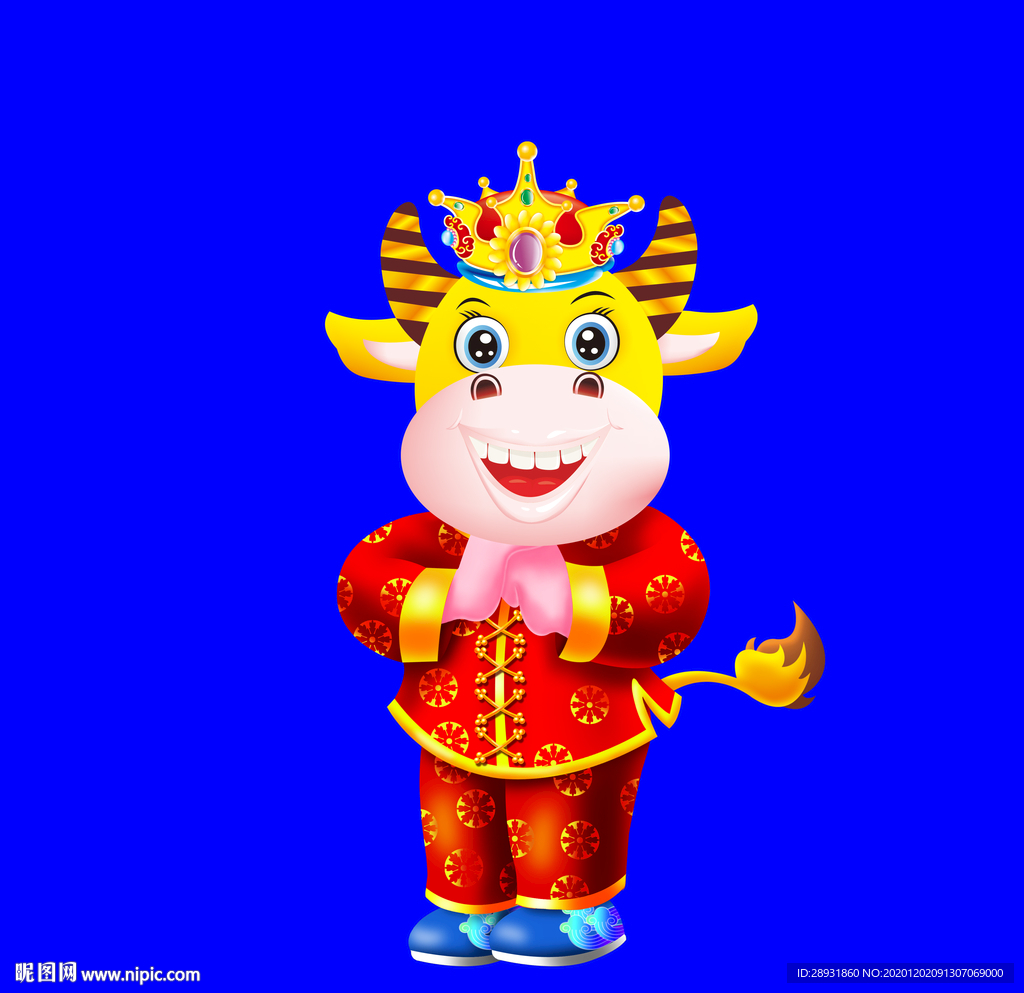 卡通牛牛年门画牛年门贴