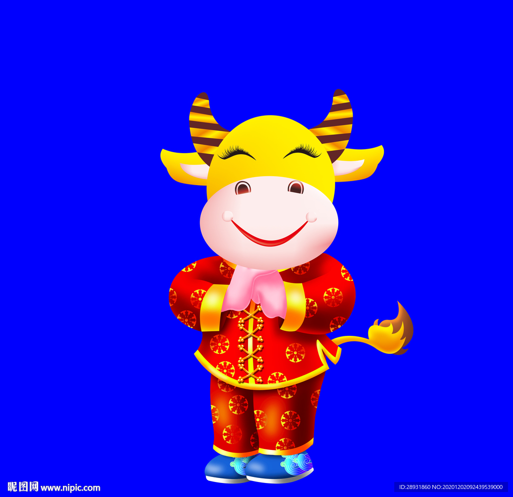卡通牛牛年门画牛年门贴