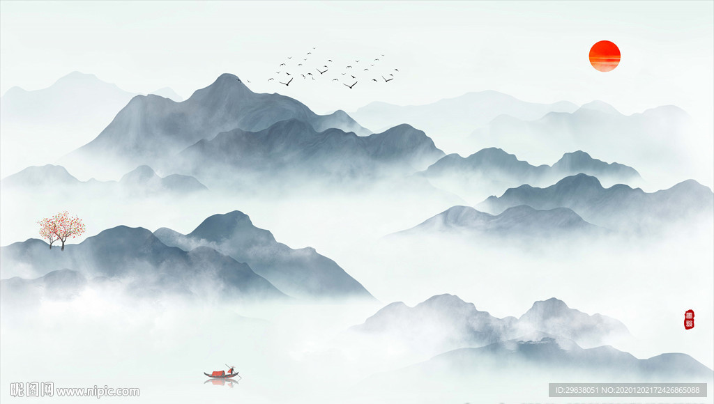 新中式山水画