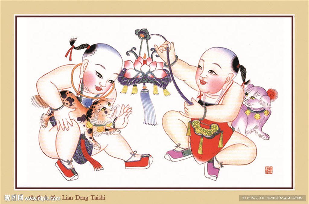 杨柳青年画_连登太师