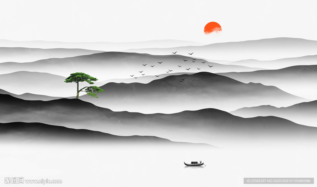 山水背景墙