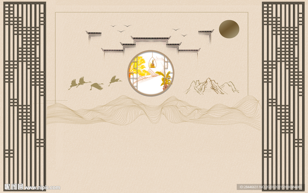 轻奢新中式组合背景墙