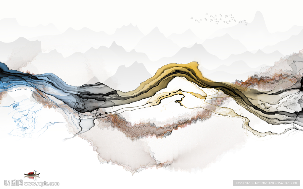 新款新意境山水画 tif分层