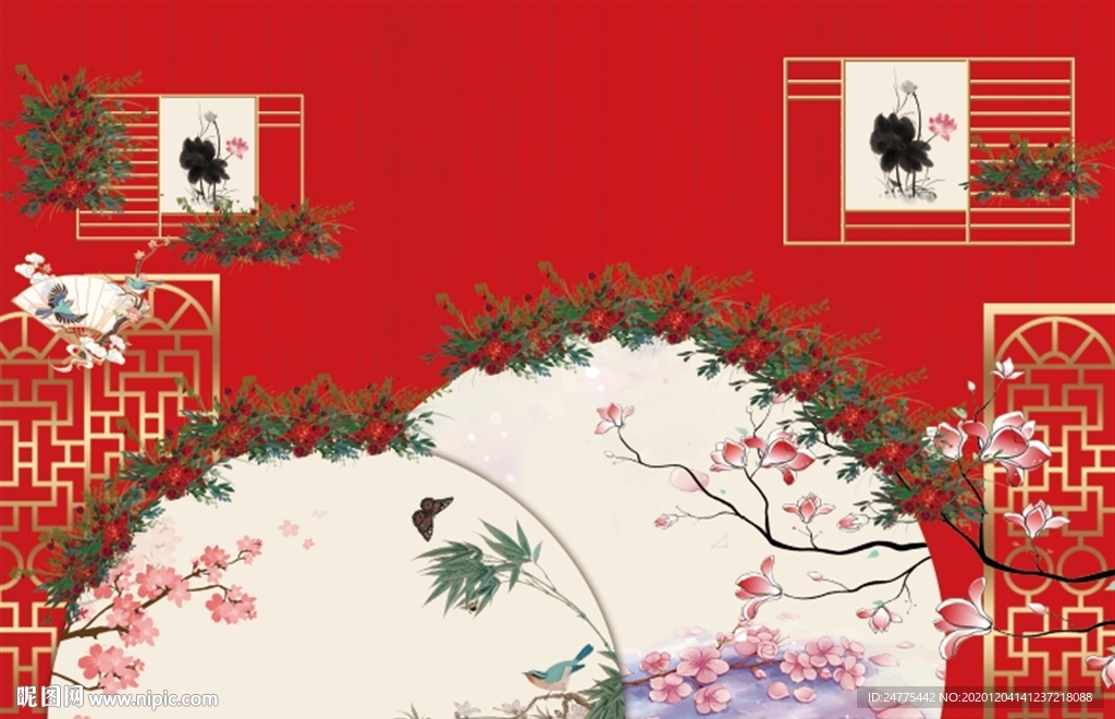 中式婚礼背景