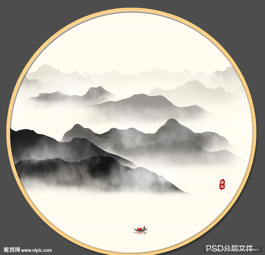 水墨意境山水装饰画