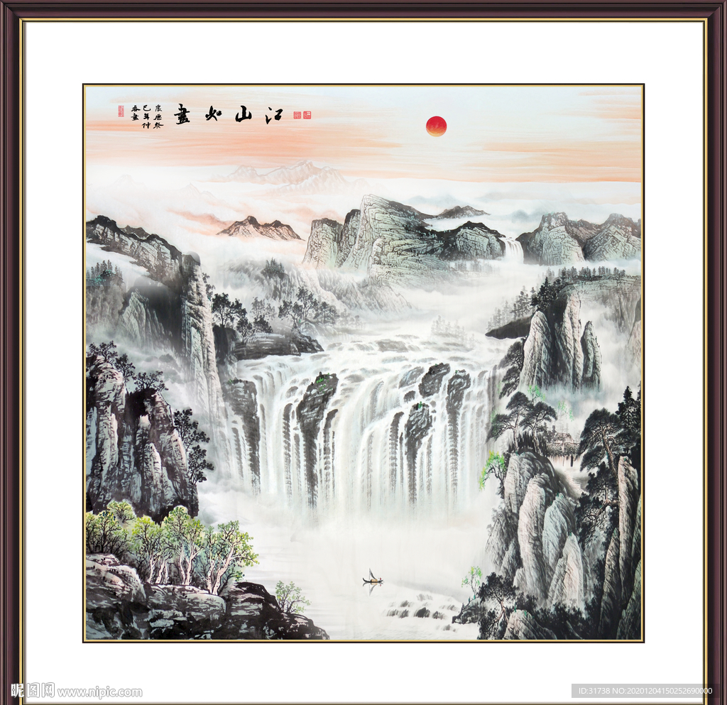 山水画水墨山水画意境山水画