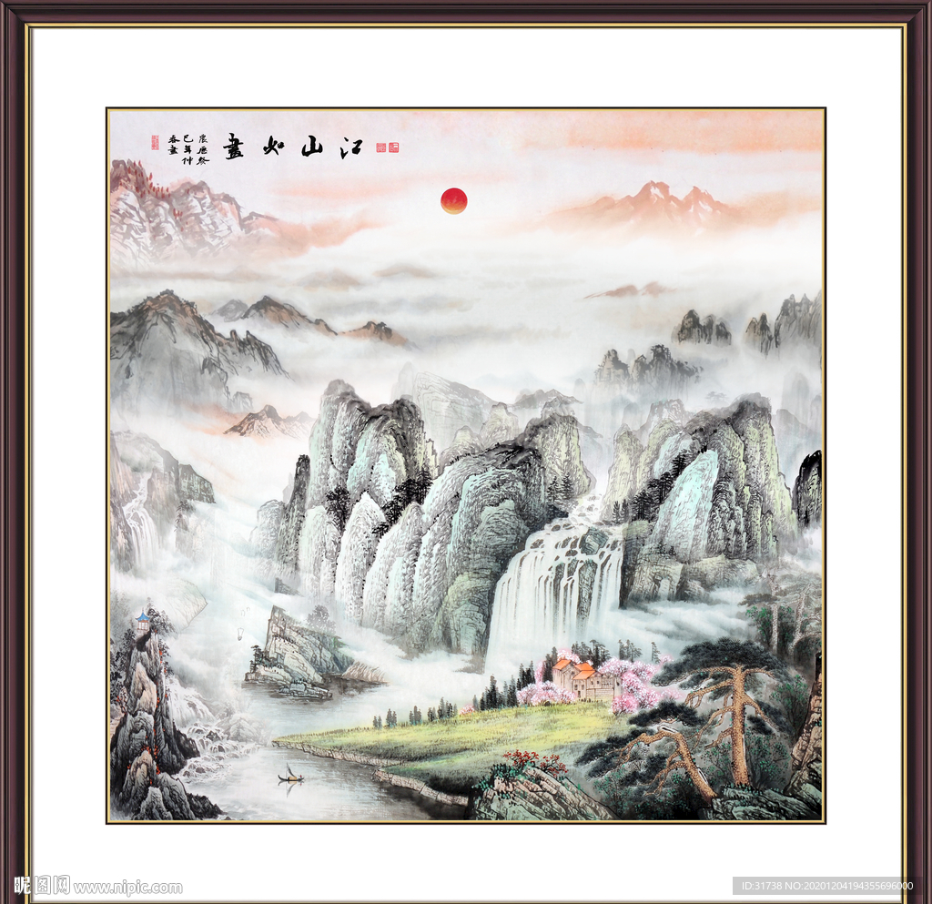 山水画水墨山水画意境山水画