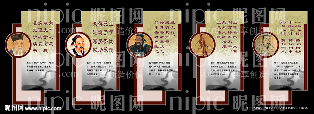 中国文化名人展板