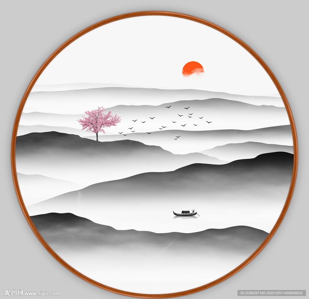 水墨山