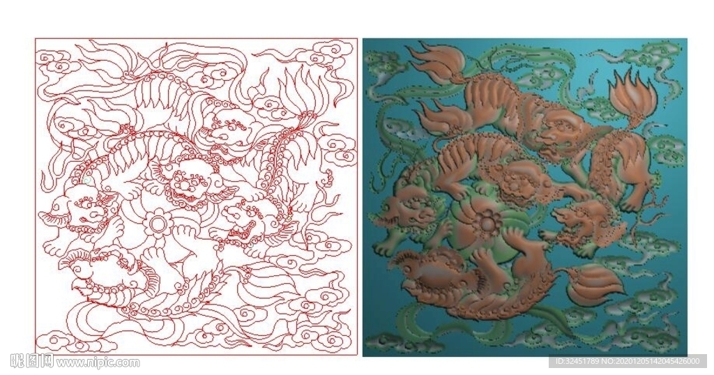 五狮滚绣球